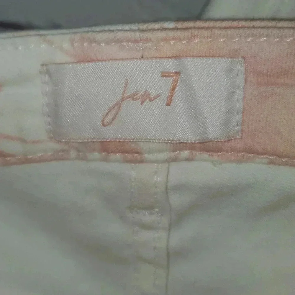 JEN7 by 7 For All Mankind Women's White/Pink Floral Skinny Jeans Pants Size 16 - Picture 12 of 16
